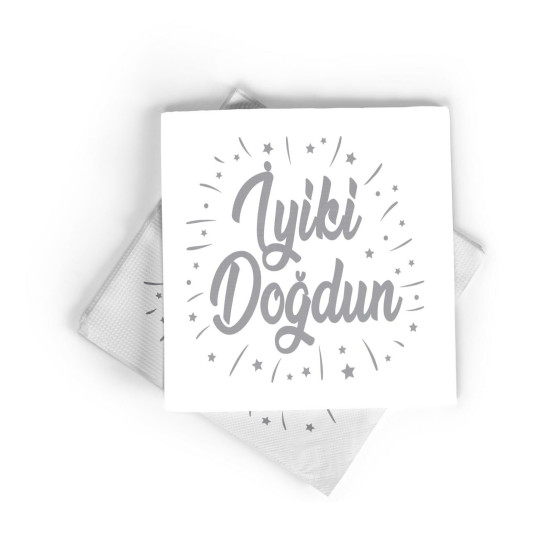 Peçete Varakli İyi̇ki̇ Doğdun Gümüş