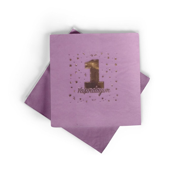 Peçete Varakli 1 Yaş Pembe