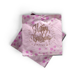 Peçete Varakli Happy Pembe