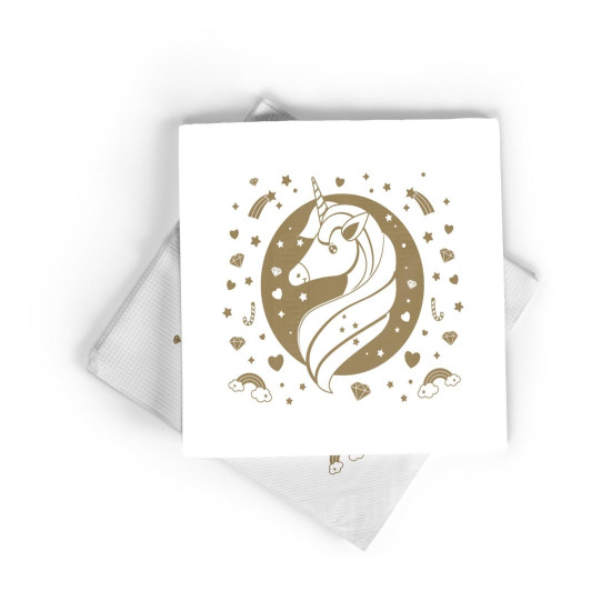 Peçete Varakli üni̇corn Altin 1 No