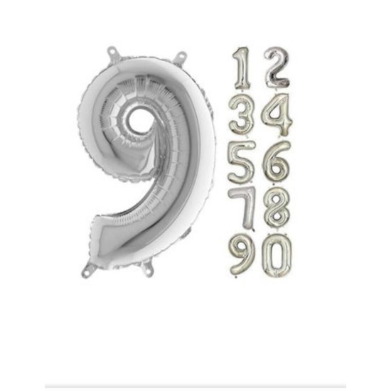 34 İnc Folyo Balon Rakam Gümüş 9 34 İnc Folyo Balon Rakam Gümüş 9
