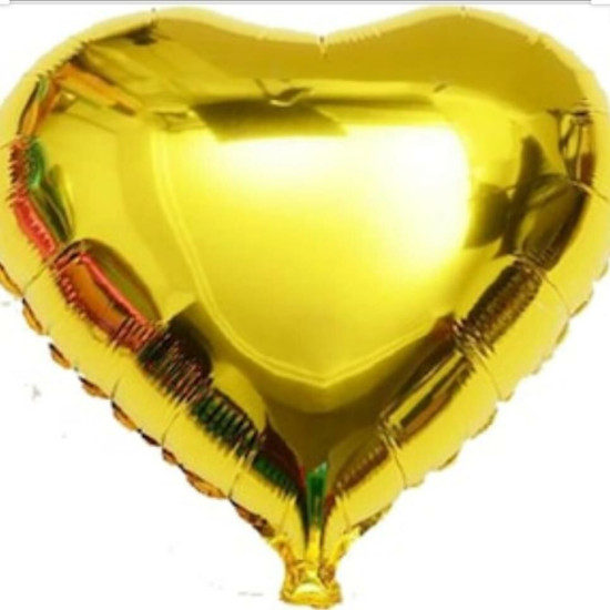 Kalp 18 İnc Folyo Balon Altin