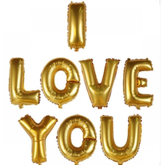 Set I Love You Folyo Balon Altin Set I Love You Folyo Balon Altin