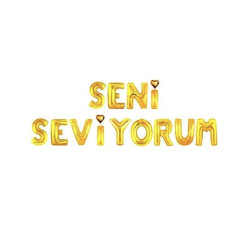 Set Seni̇ Sevi̇yorum Folyo Balon Altin Set Seni̇ Sevi̇yorum Folyo Balon Altin