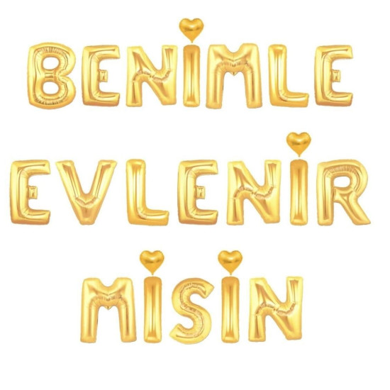 Set Beni̇mle Evleni̇rmi̇si̇n Foylo Balon Altin