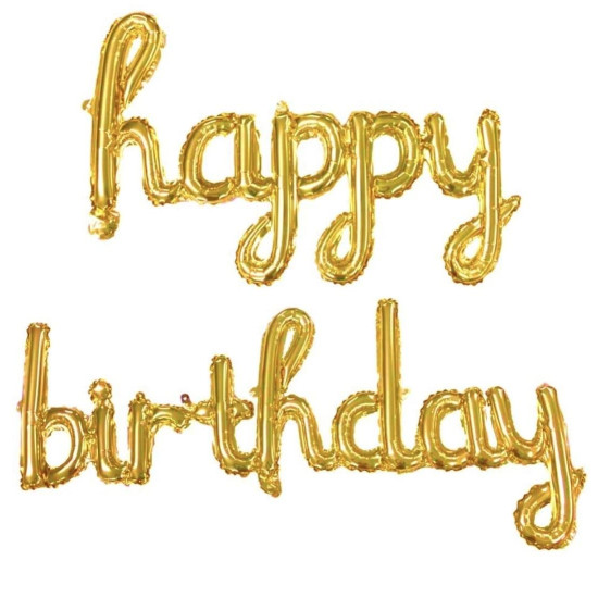 Set Happy Bi̇rtday Kareografi̇ Folyo Balon Altin