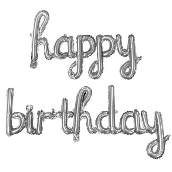 Set Happy Bi̇rtday Kareografi̇ Folyo Balon Gümüş Set Happy Bi̇rtday Kareografi̇ Folyo Balon Gümüş