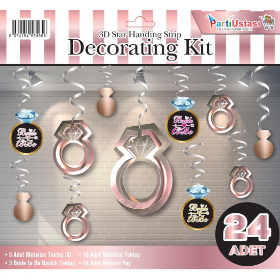 3d Tavan Süs 24 Lü Yüzük Rose Gold 3d Tavan Süs 24 Lü Yüzük Rose Gold