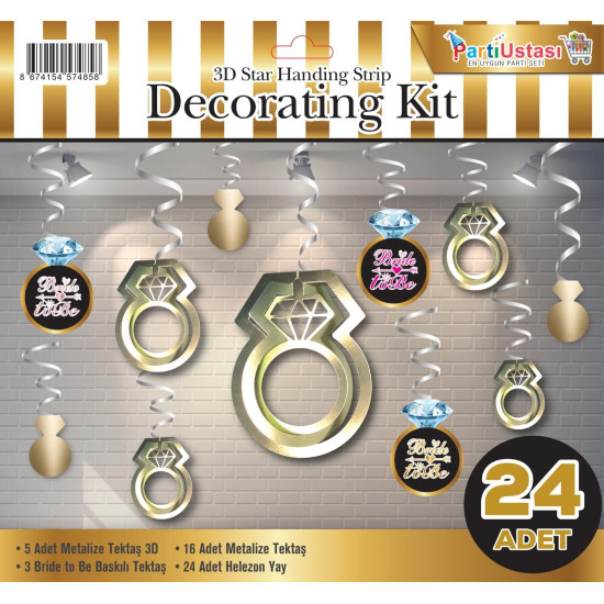 3d Tavan Süs 24 Lü Yüzük Gold