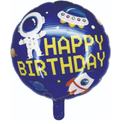 Uzay Happy Yuvarlak Folyo Balon 18 İnç Uzay Happy Yuvarlak Folyo Balon 18 İnç