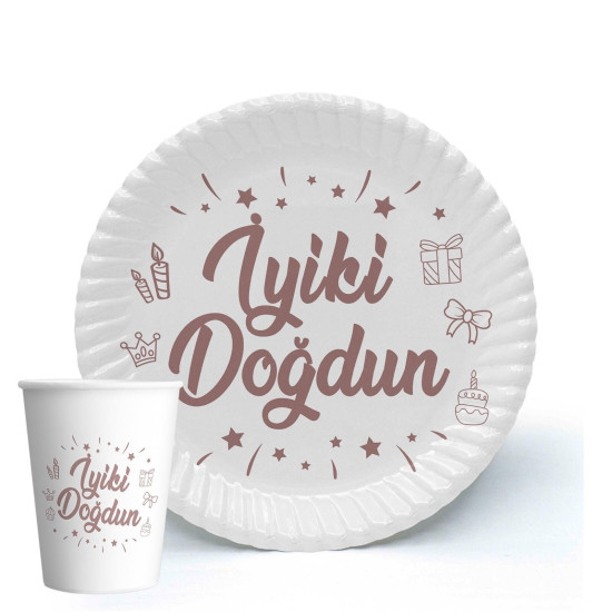 Tabak Bardak İ.doğdun Beyaz