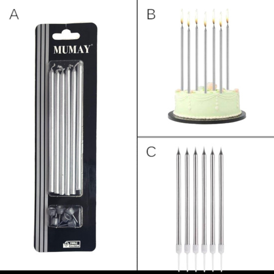 Mum 20 Cm 7 Li̇ Beyaz Sedef Mum 20 Cm 7 Li̇ Beyaz Sedef