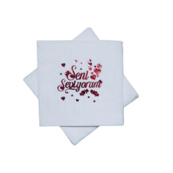 Peçete Varakli Seni̇ Sevi̇yorum Kirmizi