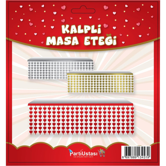Masa Kalp Etek Kirmizi