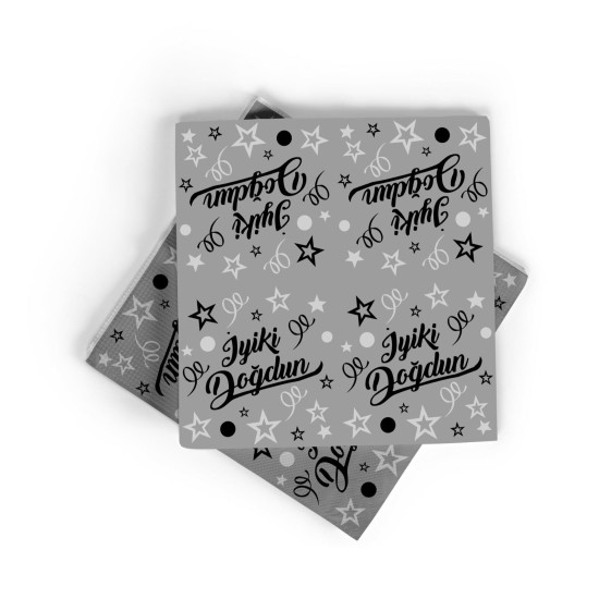 Baskili Peçete İ.doğdun Gümüş