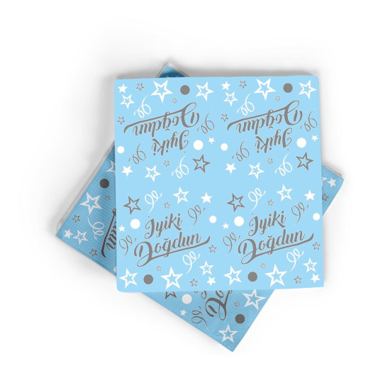 Baskili Peçete İ.doğdun Mavi̇