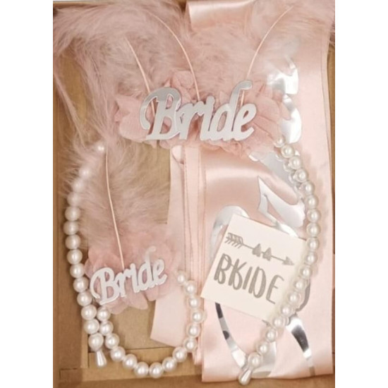 Set Taç İnci̇li̇ Kuşak Dövme 4 Lü Pembe Gümüş Set Taç İnci̇li̇ Kuşak Dövme 4 Lü Pembe Gümüş