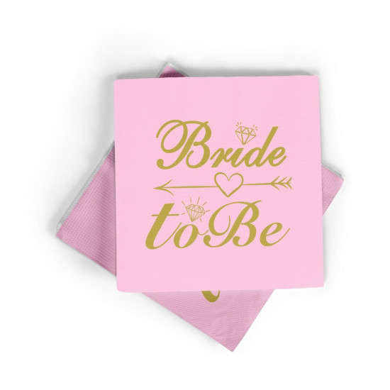 Baskili Peçete Brede To Be Pembe / Altin