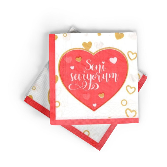 Baskili Peçete Seni̇ Sevi̇yorum