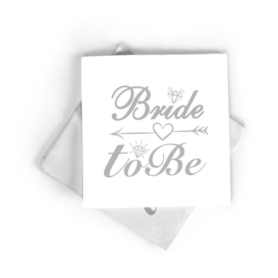 Baskili Peçete Brede To Be Beyaz / Gümüş