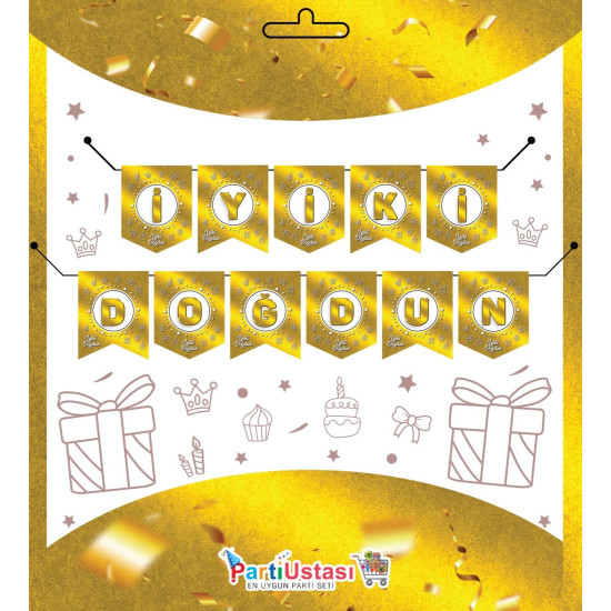 Yazi Zarf Banner Soft Gold