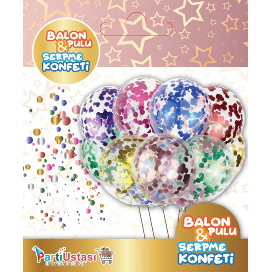 Balon Pulu Parlak Acik Mavi