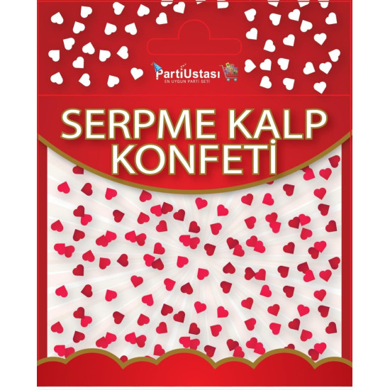 Balon Pulu Kalp Parlak Küçük Kirmizi