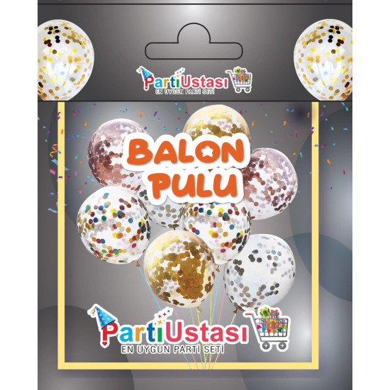 Balon Pulu Parlak Gold