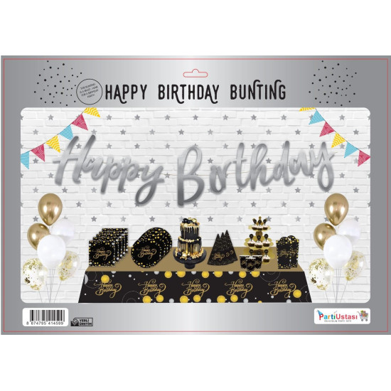 Koreografi̇ Happy Bi̇rthday Banner Gümüş Koreografi̇ Happy Bi̇rthday Banner Gümüş