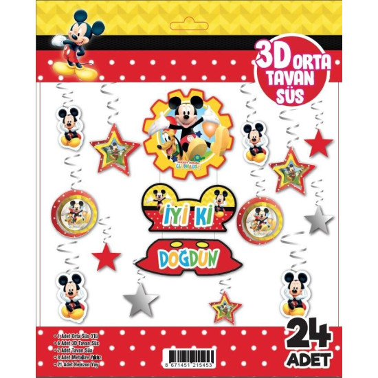 3D TAVAN SÜS 24 LÜ MİCKEY