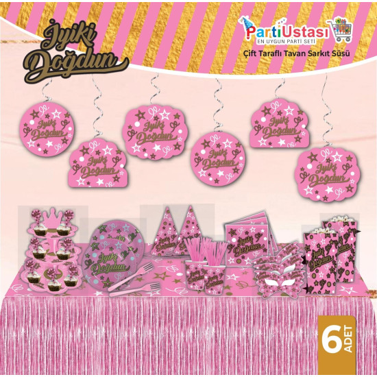 Helezon İyi̇ Ki̇ Doğdun Pembe 6 Li