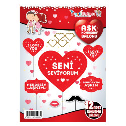 KONUŞMA BALONU SET 12 Lİ SENİ SEVİYORUM KONUŞMA BALONU SET 12 Lİ SENİ SEVİYORUM