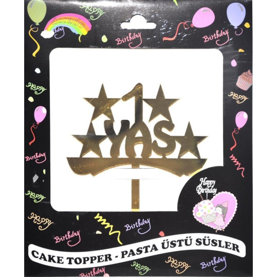 Pasta Yazisi Pleksi̇ 1 Yaş Altin Pasta Yazisi Pleksi̇ 1 Yaş Altin