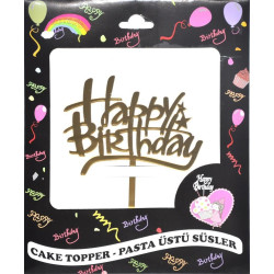 Pasta Yazisi Pleksi̇ Happy Birthday Karagrafi̇ Altin Pasta Yazisi Pleksi̇ Happy Birthday Karagrafi̇ Altin