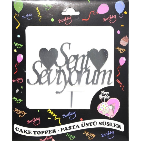 Pasta Yazisi Pleksi̇ Seni̇ Sevi̇yorum Gümüş Pasta Yazisi Pleksi̇ Seni̇ Sevi̇yorum Gümüş