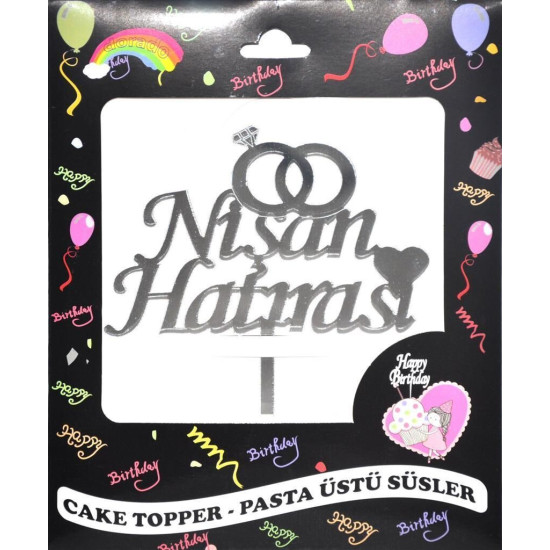 Pasta Yazisi Pleksi̇ Ni̇şan Hatirasi Gümüş Pasta Yazisi Pleksi̇ Ni̇şan Hatirasi Gümüş