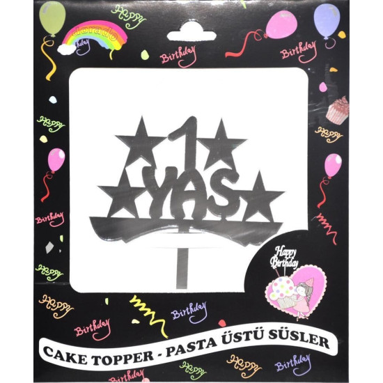 Pasta Yazisi Pleksi̇ 1 Yaş Gümüş Pasta Yazisi Pleksi̇ 1 Yaş Gümüş