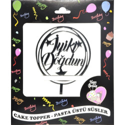 Pasta Yazisi Pleksi̇ İ.doğdun Yuvarlak Gümüş