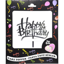 Pasta Yazisi Pleksi̇ Happy Birthday Karagrafi̇ Gümüş Pasta Yazisi Pleksi̇ Happy Birthday Karagrafi̇ Gümüş