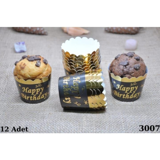 Kapsül 12 Li̇ Varakli Happy Bi̇rthday Si̇yah Gold Kapsül 12 Li̇ Varakli Happy Bi̇rthday Si̇yah Gold