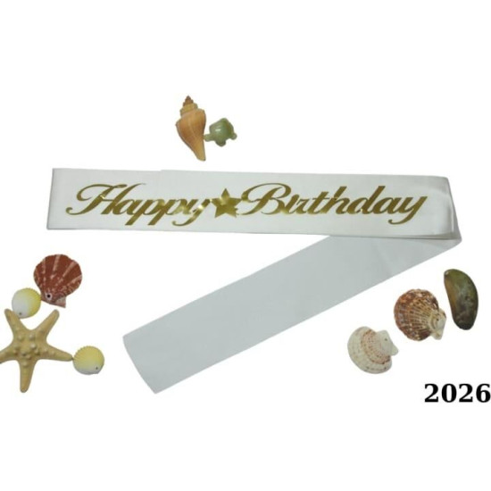 Kuşak Happy Bi̇rtday Beyaz Altin