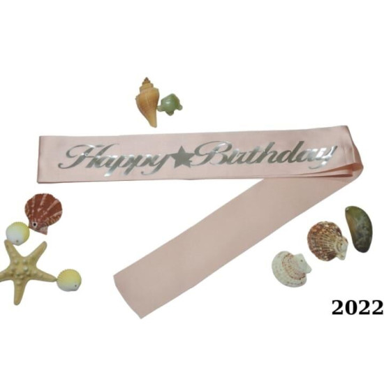 Kuşak Happy Bi̇rtday Pembe Gümüş