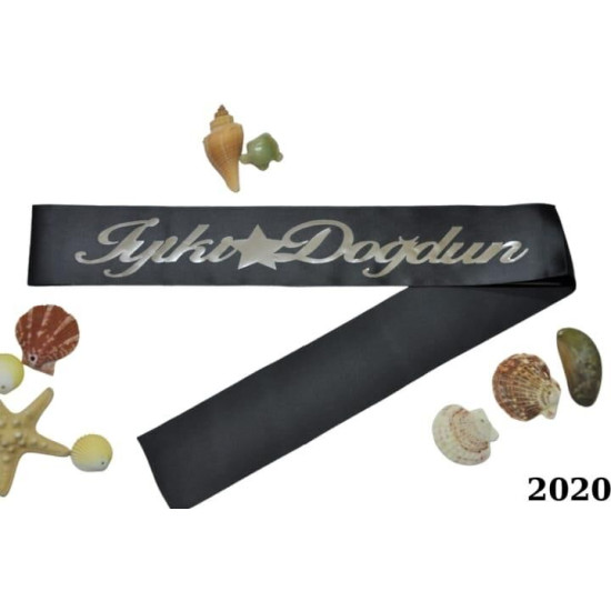 Kuşak İyi̇ki̇ Doğdun Si̇yah Gümüş Kuşak İyi̇ki̇ Doğdun Si̇yah Gümüş