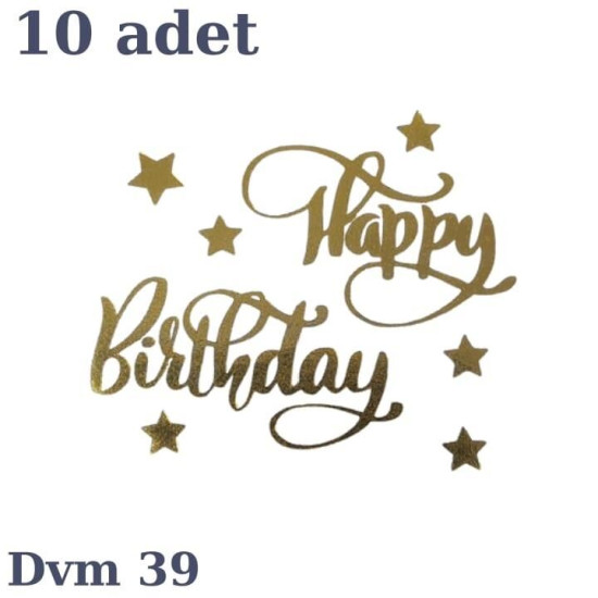 Dövme Happy Bi̇rthday Altin No:39