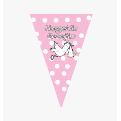 Flama Hoşgeldi̇n Bebeği̇m Pembe Leylekli̇ Flama Hoşgeldi̇n Bebeği̇m Pembe Leylekli̇